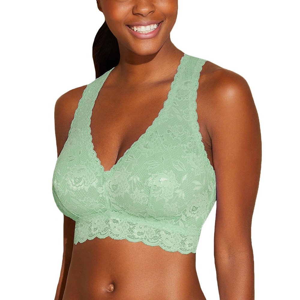 Cosabella Never Say Never Curvy Racie Racerback Lace Bralette Ghana Green L